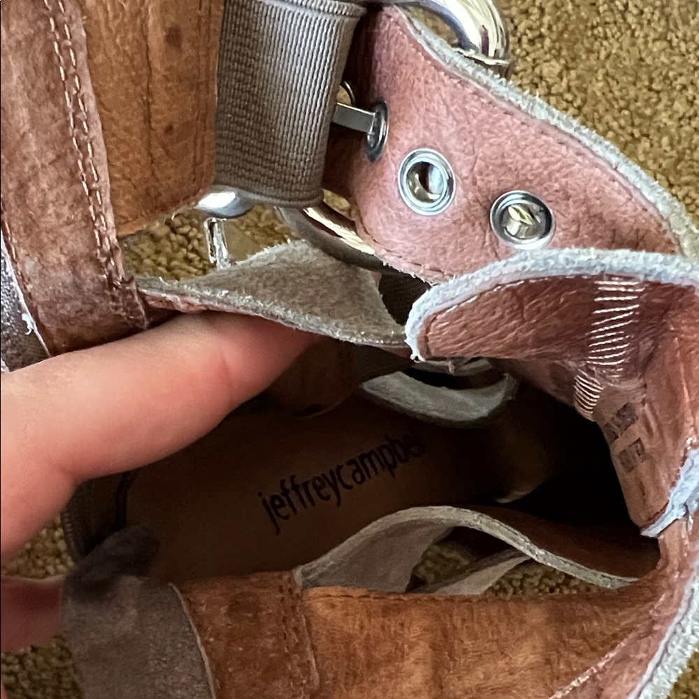Jeffrey Campbell Taupe Multi-Buckle Heeled Boots - Picture 6 of 7